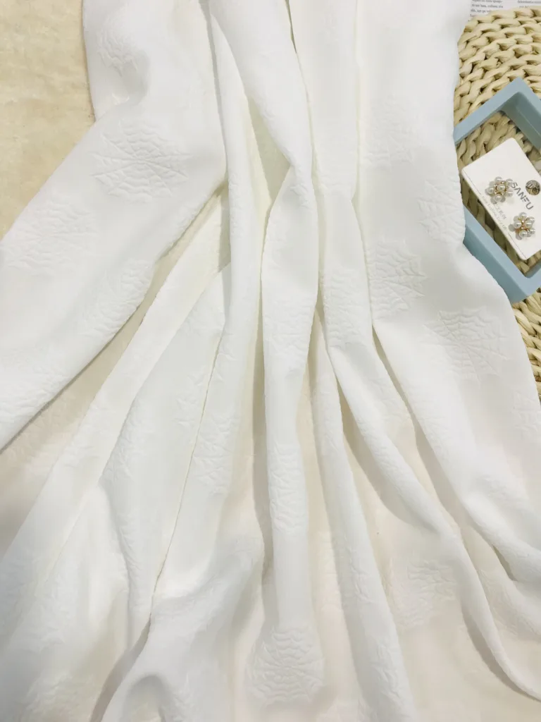 polyester Stretch Jacquard fabric with Spiderweb design