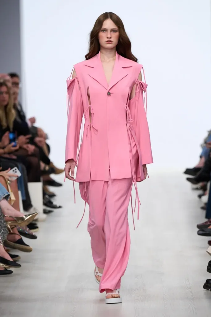pink blazer suit