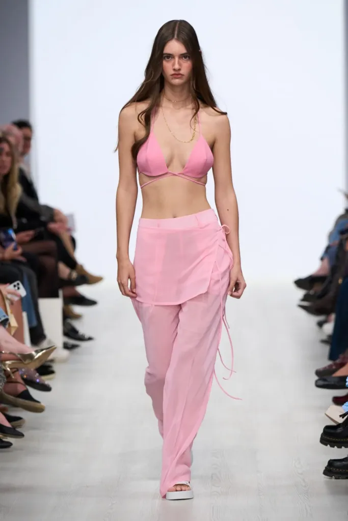 pink trousers fabric