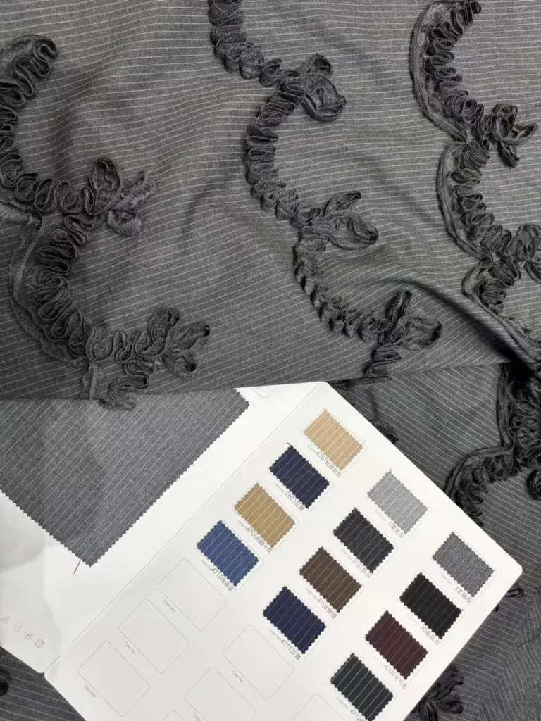 rope embroidery TR fabric