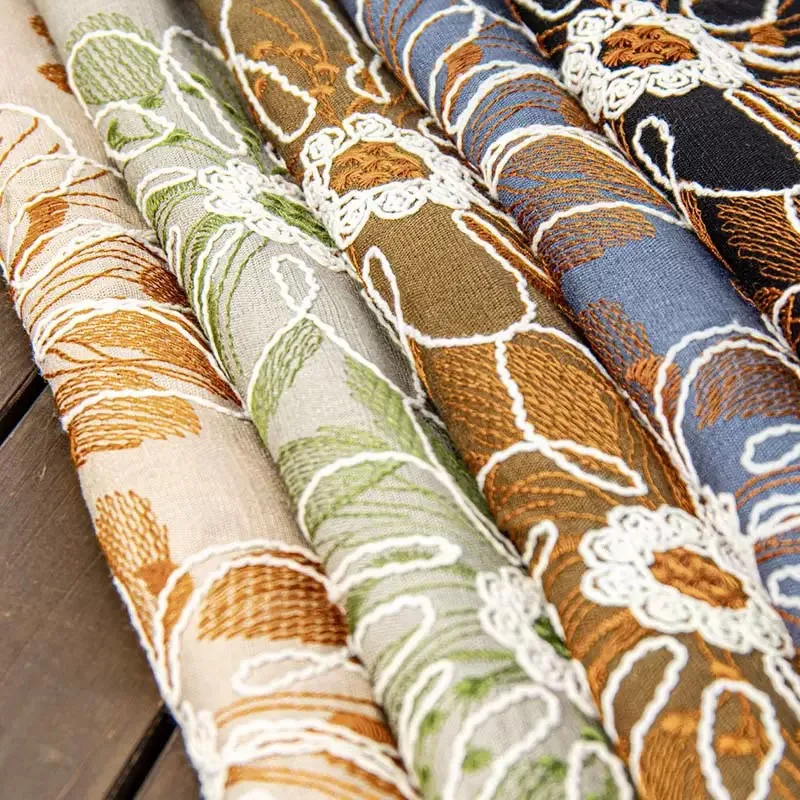 embroidery linen fabric