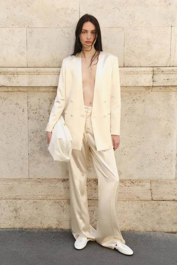 white satin blazer
