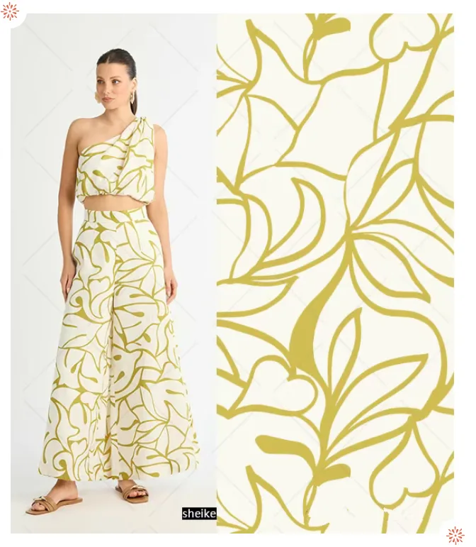 yellow printed fabric