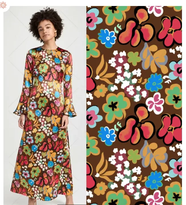 Black printed fabric bulk