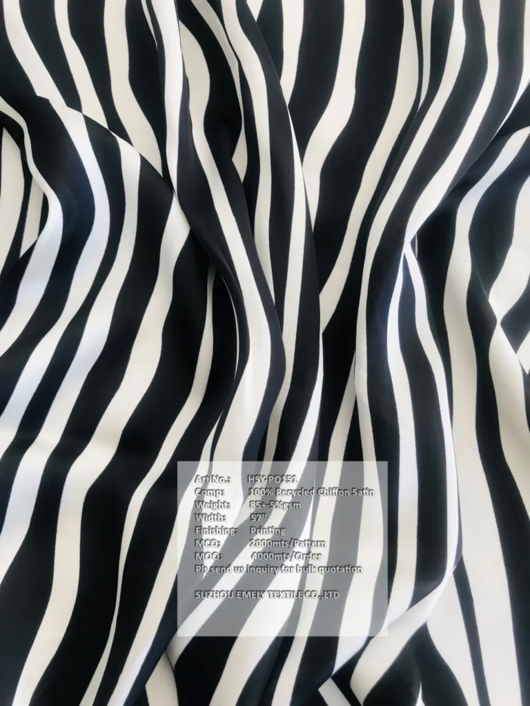 wave recycled chiffon fabric