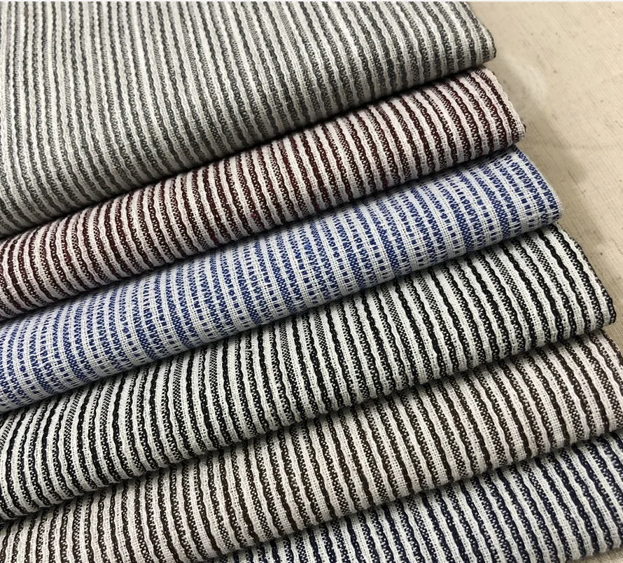 yarn dyed blended linen Stripe fabric