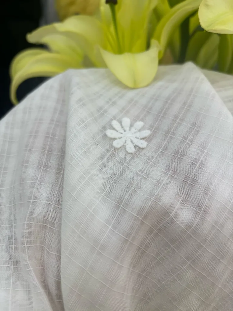 cotton yarn dyed embroidery fabric