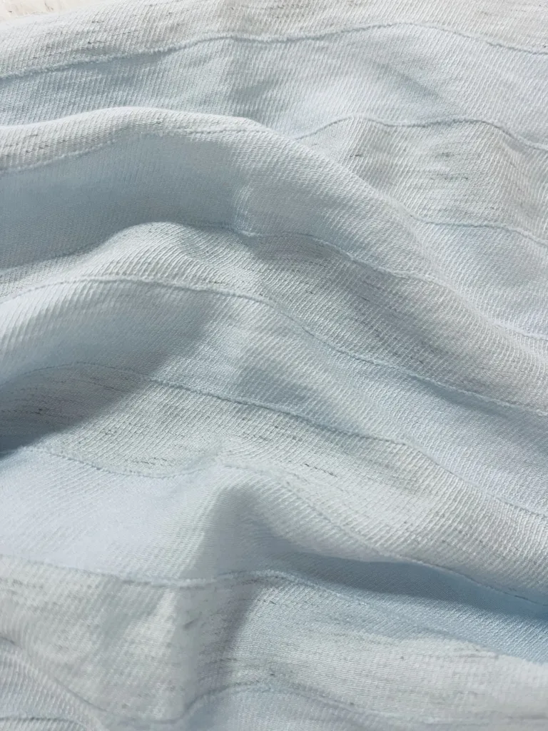 Textured Chenille Stripe Jacquard with Linen Feel